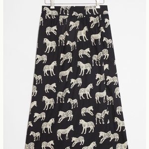 Anthropologie Midi Zebra Skirt